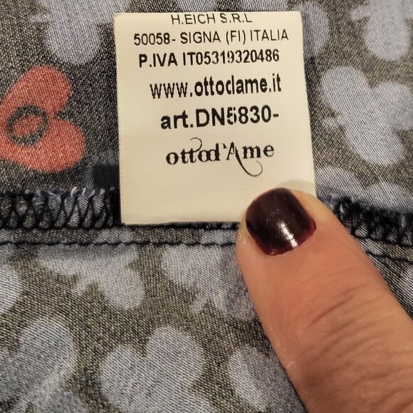 Ottod'Ame USA Size 6, Made in Italy 100% Viscose Blue/Black Skirt/or Dress - Picture 4 of 11